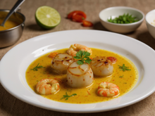 Saint Jacques au lait de coco et curry