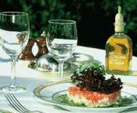 Salade d'artichauts et chair de tourteau - Tomate et huile de pistou