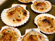 Coquilles Saint-Jacques gratinées au four