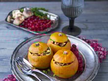 Pommes d'or farcies au seitan & marrons