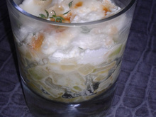 Verrine courgette et chèvre chaud
