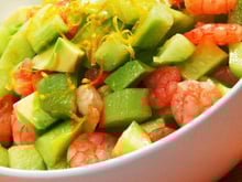 Salade de crevettes et avocat au Carré Frais en verrines