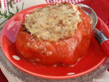 Tomate Cœur de Bœuf farcie aux deux viandes