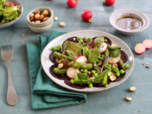 Carpaccio printanier de betteraves caramélisées au vinaigre balsamique