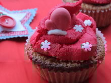 Cupcake aux framboises pour Noël