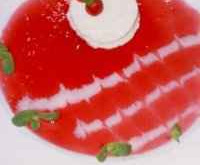 Parfait glacé au chocolat blanc - miroir aux framboises