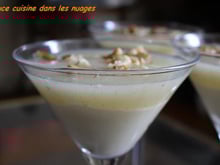 Crème de cantal et coulis de poires