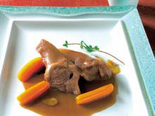 Jarret de veau normand au cidre, rattes du Touquet
