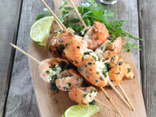 Brochettes de langoustines