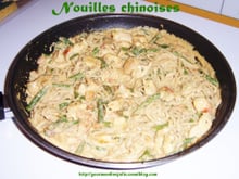Nouilles chinoises aux légumes et au poulet