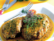 Escalope de veau à la cancoillotte