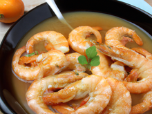 Gambas au court-bouillon