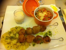 Brochette de Saint Jacques en julienne