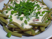 Haricots blancs, crème et ciboulette