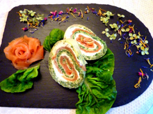 Omelette roulée saumon épinards