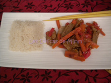 Filet de porc sauté aux poivrons