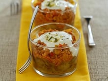 Verrine d'aubergines en moussaka