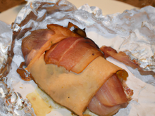 Papillote de poulet au bacon