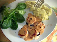 Saint-Jacques aux truffes, purée de pommes de terres à l'huile d'olive