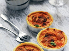 Mini quiches aux Champignons de Paris au Mascarpone et aux noix de Saint-Jacques
