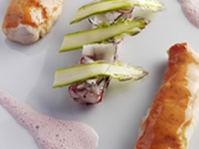 Filets de lapin au yaourt et tandoori, compressée de radis