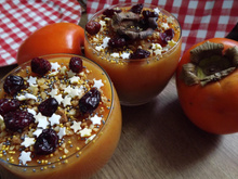 Verrines de compote de Poire et purée de kaki