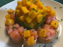 Tartare de saumon et mangue