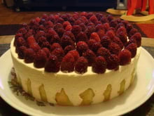 Bavarois à la vanille et aux framboises