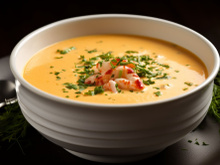 Bisque de langoustine à la citronnelle et crème fraîche