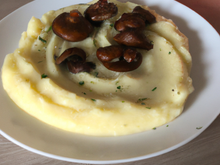 Purée de patates douces et champignons