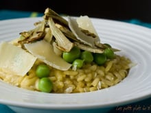 Risotto artichauts poivrade et petits pois
