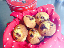 Muffins aux pépites de chocolat au lait et noisettes