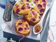 Financiers framboises et caramel croquant salé
