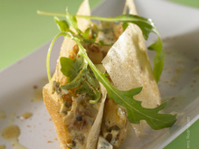 Mille-feuille croustillant et ses légumes fondants au Bresse Bleu