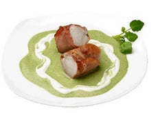 Ballotine de lotte au jambon fumé, cresson et Philadelphia