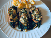 Escalopes roulées épinards châtaignes et gruyère