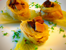 Papillotes de chou au foie gras