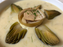 Velouté d'artichauts au foie gras 
