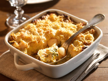 Gratin de noix de Saint-Jacques aux poireaux