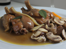 Lapin au cidre et aux champignons