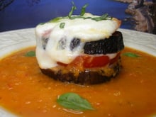 Aubergines grillées tomates et mozzarella