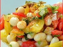 Salade de cocos de Paimpol rafraîchis à la tomate