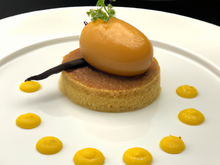 Baba de foie gras en crémeux de mangue