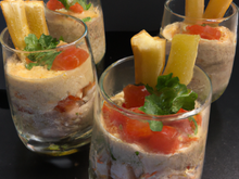 Verrines de macedoine et crabe