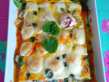 Lasagnes froides aux fruits de mer avec fromage aux herbes
