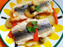 Hareng poêlé à l'huile d'olive, à l'escabèche