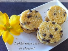 Cookies sucre coco et chocolat