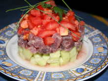 Timbale de thon rouge et ses légumes