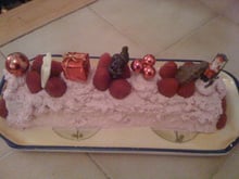Bûche de Noël façon bavaroise aux fruits rouges