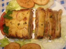 Terrine de pommes de terre et confit d'Aubergine